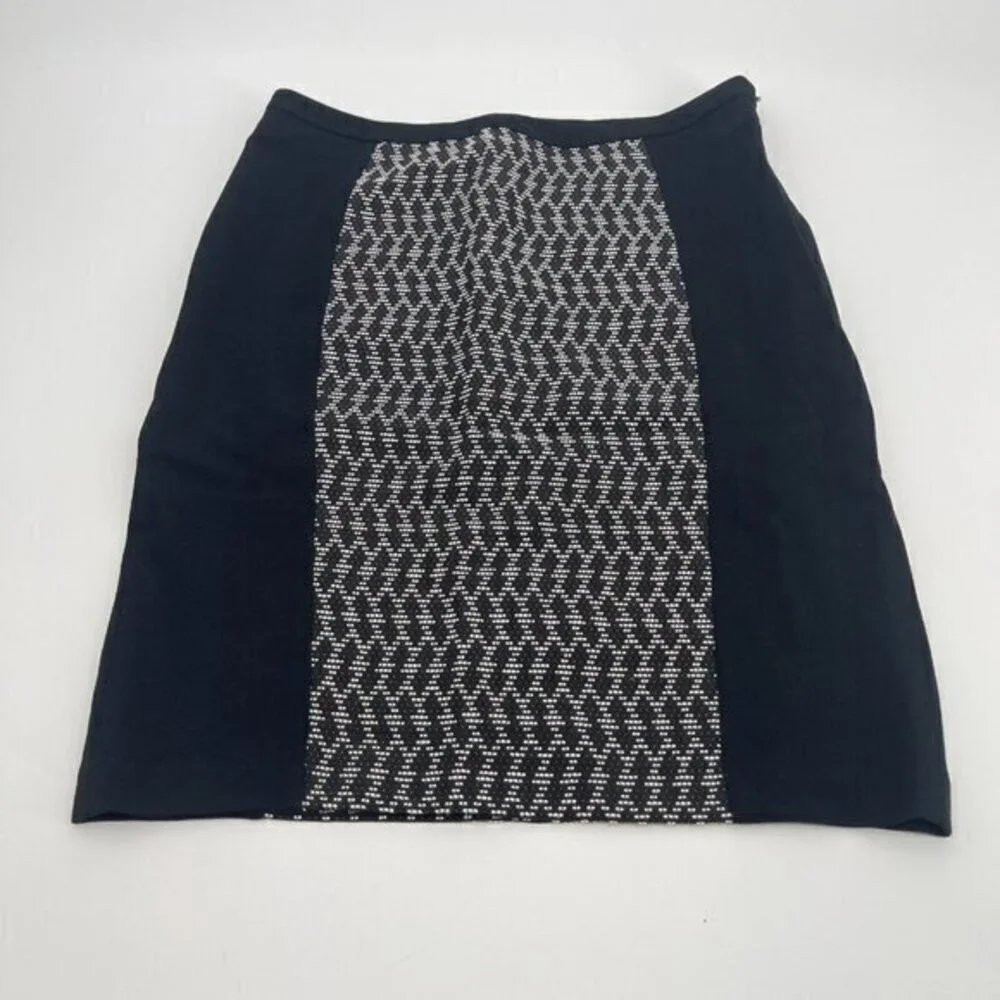 Yoana Baraschi Skirt 6 Womens Business Casual Classic Black Short Zipper Texture